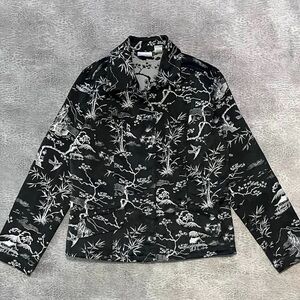 Chico's Black and White Patterned Blazer